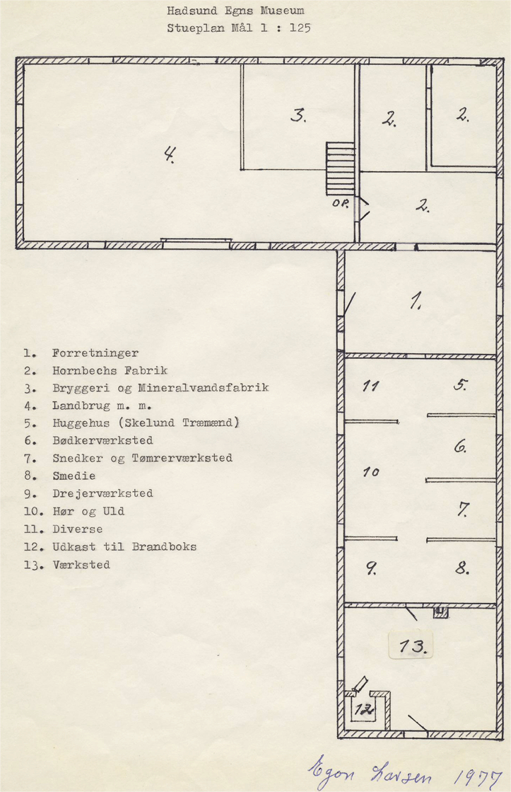 Plan tegning Hadsund museum