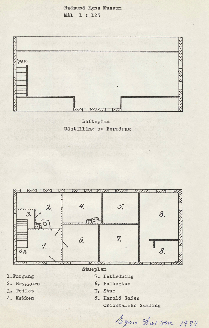 Plan tegning Hadsund museum